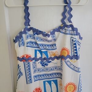 Blue and White Sun Print Dress